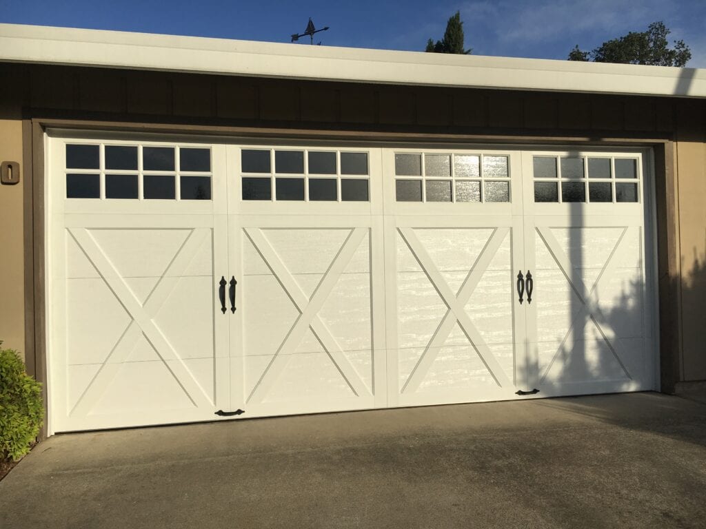 Image of double garage carriage house stye doors.